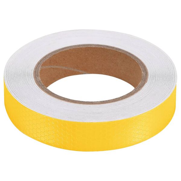 vidaXL Cinta adhesiva reflectante PVC amarillo 2,5 cm x 20 m