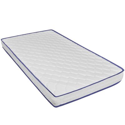 vidaXL Cama y colchón viscoelástico cuero sintético blanco 120x200 cm