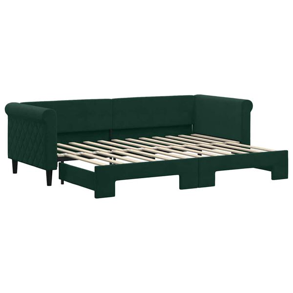 vidaXL Sof&aacute; cama nido terciopelo verde oscuro 80x200 cm