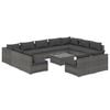 vidaXL Set de muebles de jard&iacute;n 12 pzas cojines rat&aacute;n sint&eacute;tico gris
