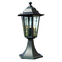 vidaXL Lámpara de jardín aluminio verde/negro