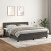 vidaXL Cama box spring con colch&oacute;n terciopelo gris oscuro 180x200 cm