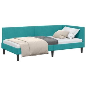 vidaXL Estructura de cama en esquina Tuquesa 80 x 200 cm Terciopelo