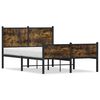 vidaXL Estructura de cama sin colch&oacute;n metal roble ahumado 120x190 cm