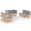 vidaXL Juego de muebles de jard&iacute;n 6 pzas y cojines madera pino maciza
