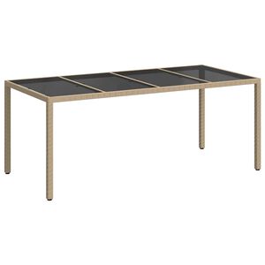 vidaXL Mesa de comedor de jardín Beige 190 x 90 x 75 cm Poliratán