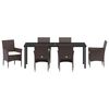 vidaXL Conjunto de Comedor de Jard&iacute;n 7 pcs Marr&oacute;n rat&aacute;n sint&eacute;tico