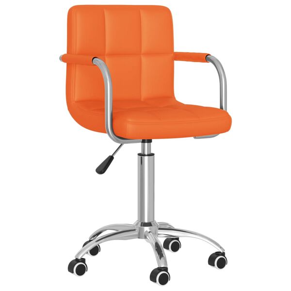 vidaXL Sillas de comedor giratorias 2 uds cuero sint&eacute;tico naranja