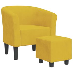vidaXL Sill&oacute;n con taburete terciopelo amarillo