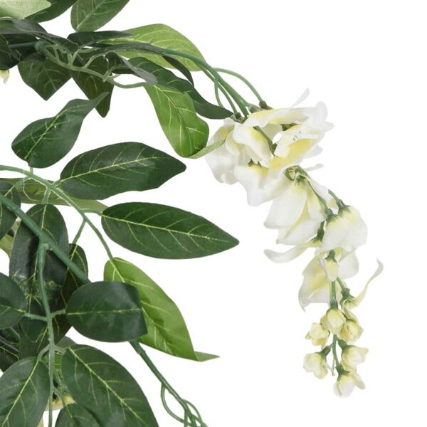 vidaXL Árbol de wisteria artificial 560 hojas verde y blanco 80 cm