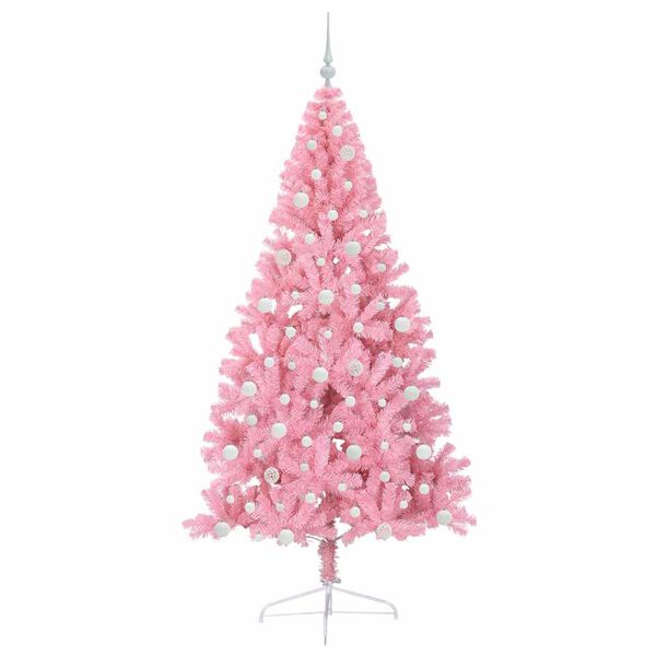 vidaXL &Aacute;rbol de Navidad Artificial Preiluminado Rosa 210 cm PVC