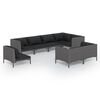 vidaXL Set sof&aacute;s de jard&iacute;n 8 pzas cojines rat&aacute;n sint&eacute;tico gris oscuro