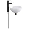 vidaXL Lavabo de ba&ntilde;o con grifo y desag&uuml;e Negro Mate 32 x 32 x 13 cm