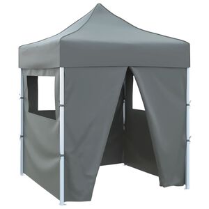 vidaXL Carpa plegable profesional 4 paredes acero gris antracita 2x2 m