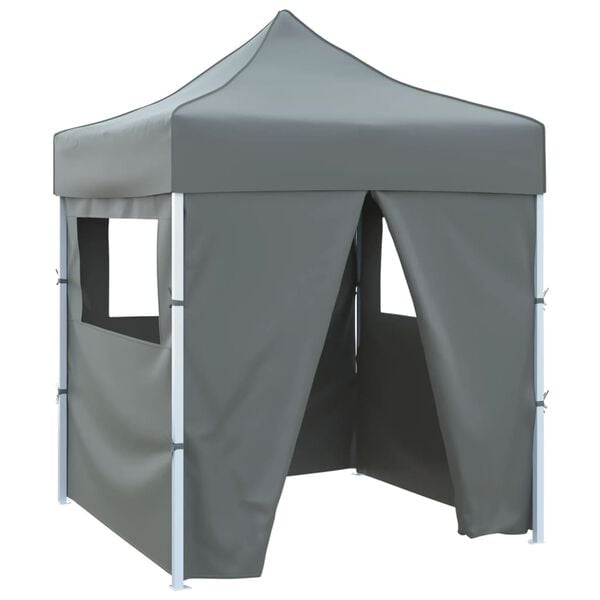 vidaXL Carpa plegable profesional 4 paredes acero gris antracita 2x2 m