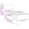 vidaXL Cama con almacenamiento con cabecera Roble ahumado 90 x 200 cm