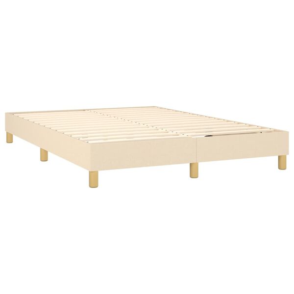 vidaXL Cama box spring con colch&oacute;n tela color crema 140x200 cm