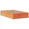 vidaXL Estructura de cama sin colch&oacute;n madera maciza marr&oacute;n 135x190 cm