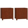 vidaXL Jardineras con patas 2 udss acero corten oxidado 50x50x50 cm