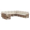 vidaXL Conjunto de sof&aacute;s de jard&iacute;n 11 uds. Beige rat&aacute;n sint&eacute;tico
