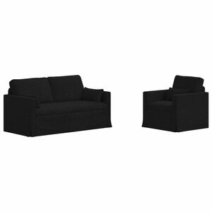 vidaXL Juego de Sof&aacute; 2 uds. Negro tela