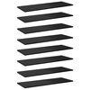 vidaXL Estante estanter&iacute;a 8 uds contrachapada negro brillo 80x30x1,5cm