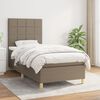 vidaXL Cama box spring con colch&oacute;n tela gris taupe 100x200 cm