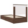 vidaXL Cama con almacenamiento con cabecera Roble Marr&oacute;n 75 x 190 cm