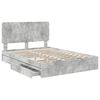 vidaXL Cama con almacenamiento con cabecera Gris Concreto 140 x 190 cm
