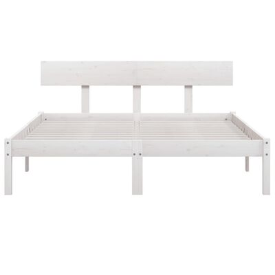 vidaXL Estructura de cama doble pequeña madera maciza blanca 120x190cm