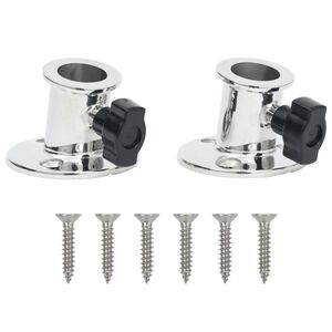 vidaXL Base redonda bimini para tubo de 26 mm 2 uds acero inoxidable