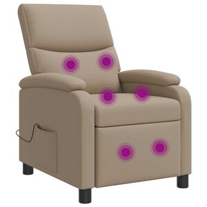 vidaXL Silla de masajes reclinable Capuchino Cuero sint&eacute;tico