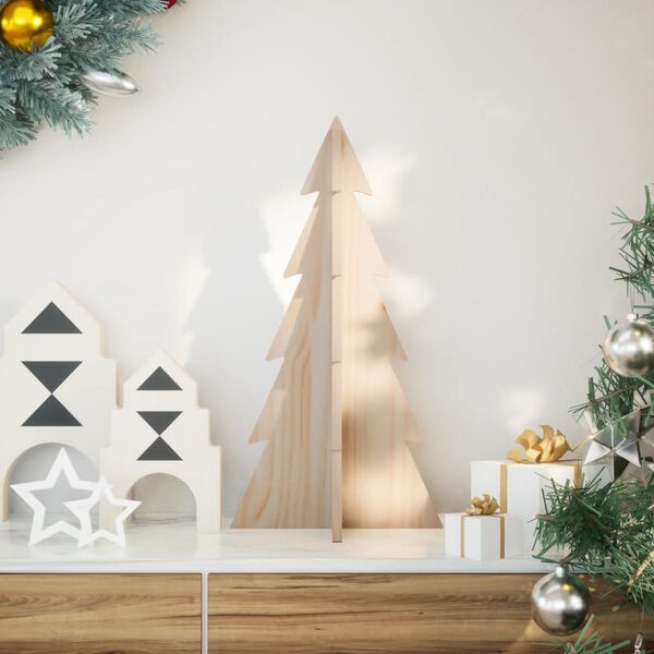 vidaXL &Aacute;rbol de Navidad de madera de adorno madera maciza pino 59,5 cm