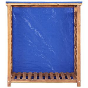 vidaXL Caseta para le&ntilde;a madera maciza de acacia 105x38x115 cm