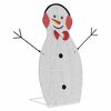 vidaXL Familia de Muñecos de Nieve Iluminados 3 pcs Cálido Poliéster