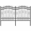 vidaXL Valla de jard&iacute;n KAMPEN con punta de lanza negra, 240 x 125 cm, acero