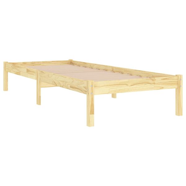 vidaXL Estructura de cama individual sin colch&oacute;n madera maciza