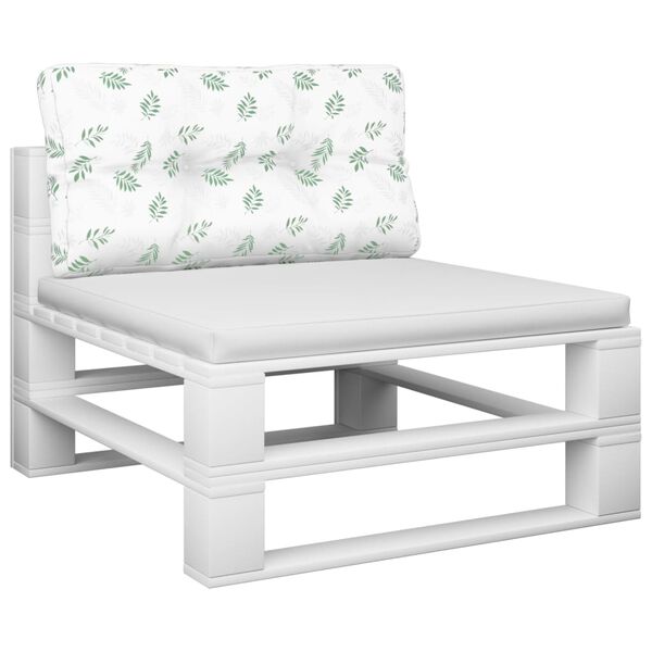 vidaXL Coj&iacute;n para pal&eacute;s tela estampado de hojas 70x40x12 cm