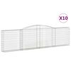 vidaXL Cestas de gaviones 10 uds forma de arco hierro 400x30x100/120cm