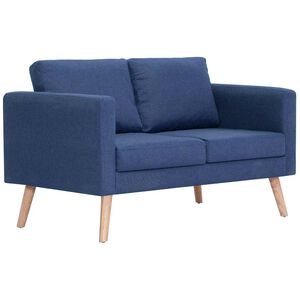 vidaXL Sof&aacute; de 2 plazas de tela azul