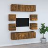 vidaXL Set de muebles de TV 8 pzas madera contrachapada roble ahumado