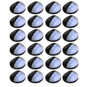 vidaXL L&aacute;mparas solares de pared de exterior redondas negro LED 24 uds