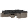 vidaXL Set de sof&aacute;s de jard&iacute;n 10 pzas con cojines rat&aacute;n sint&eacute;tico gris