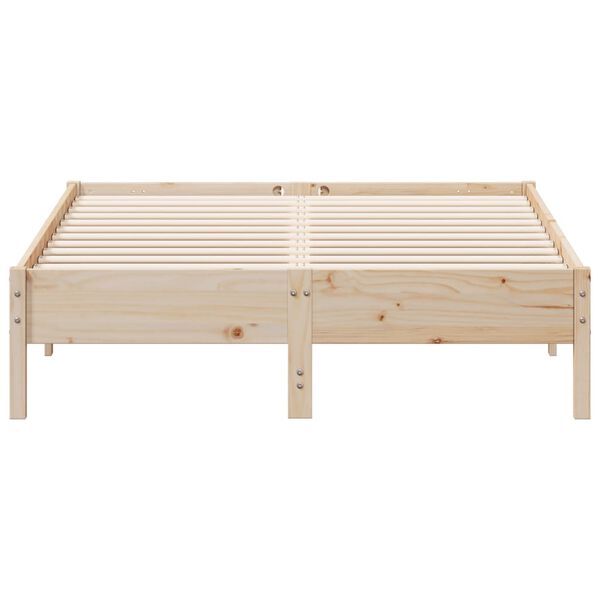 vidaXL Estructura de cama sin colch&oacute;n madera maciza de pino 135x190 cm