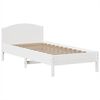 vidaXL Cama con estanter&iacute;a sin colch&oacute;n madera maciza blanco 90x200 cm