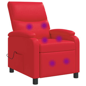 vidaXL Silla de masajes reclinable Rojo Cuero sint&eacute;tico