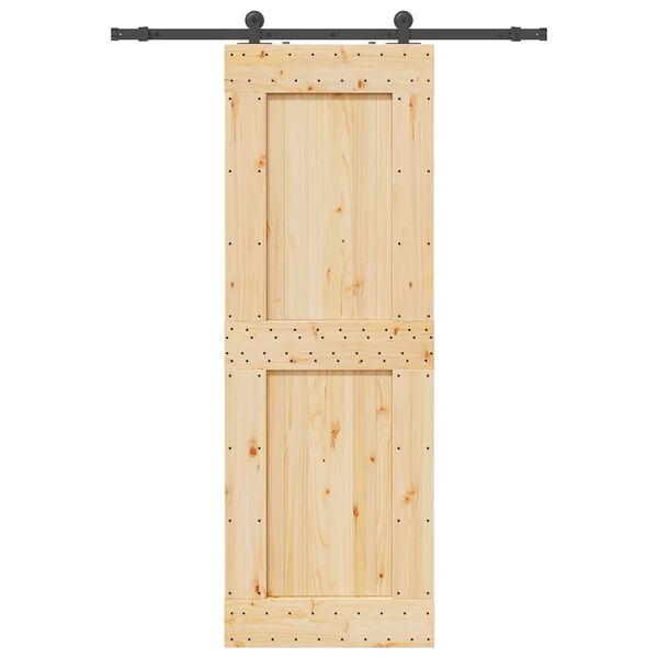 vidaXL Puerta corredera con herrajes madera maciza de pino 80x210 cm