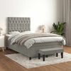 vidaXL Cama box spring con colch&oacute;n terciopelo gris claro 120x190 cm