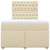 vidaXL Cama box spring con colch&oacute;n tela color crema 120x200 cm
