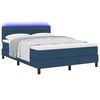 vidaXL Cama tipo Box Spring con colch&oacute;n con LED Azul 140 x 200 cm tela